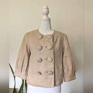 Banana Republic linen blend double breasted crop jacket sz 4
